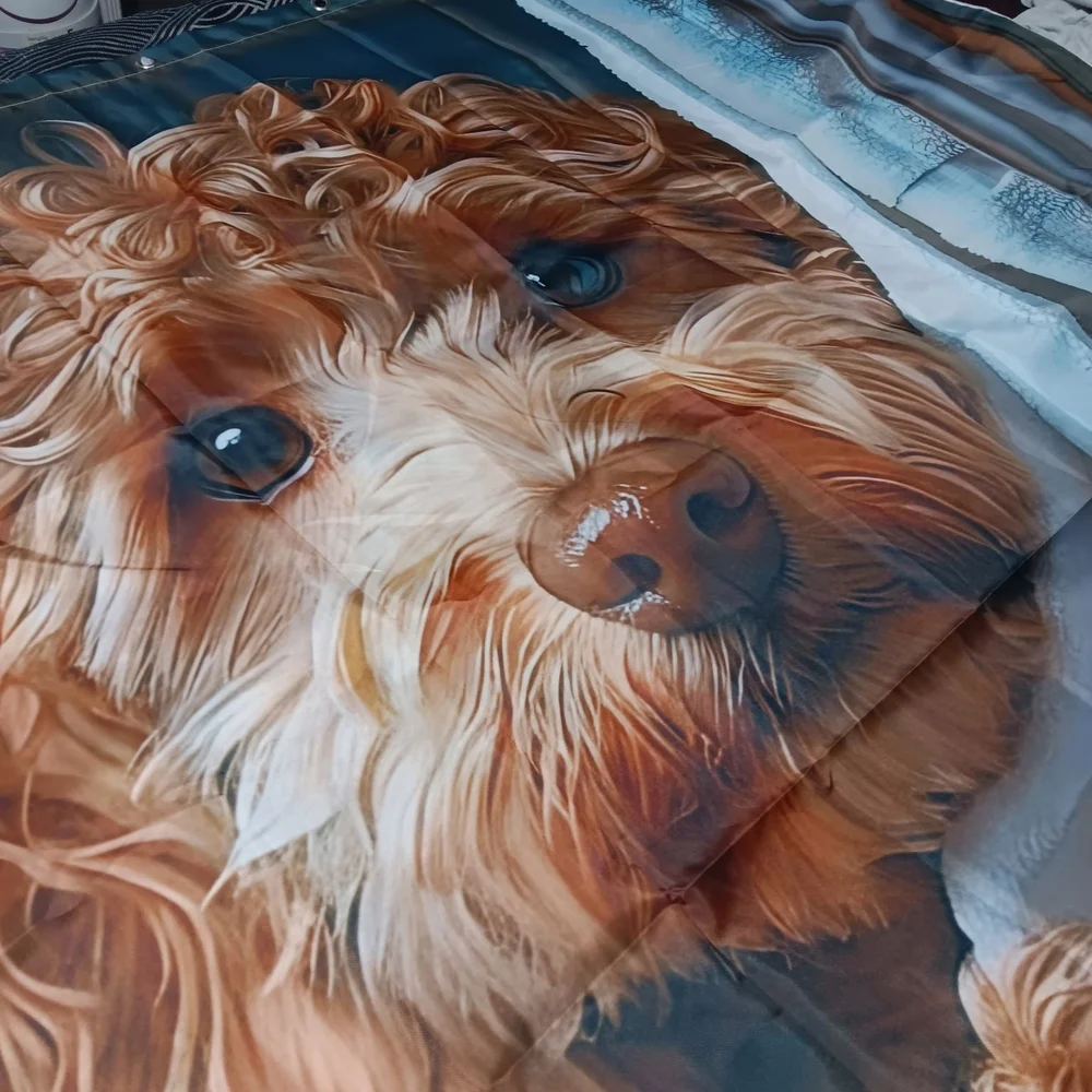 New Realistic Cute Dog Design Amazing Looking Shower Curtain w/ Hooks